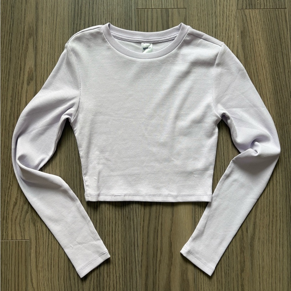 Lavender Long Sleeve Crop Top